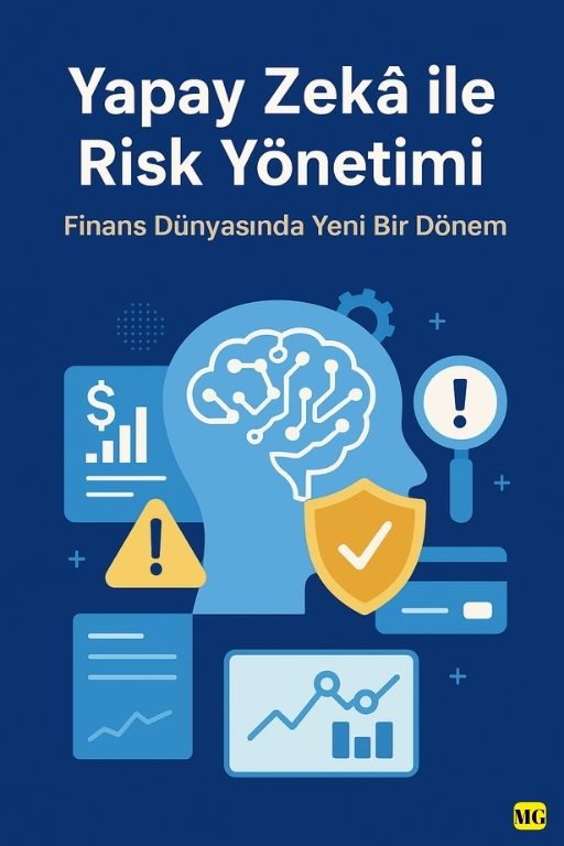 Yapay zekâ ile risk yönetimi ve dolandırıcılık tespitini anlatan finans temalı illüstratif görsel.